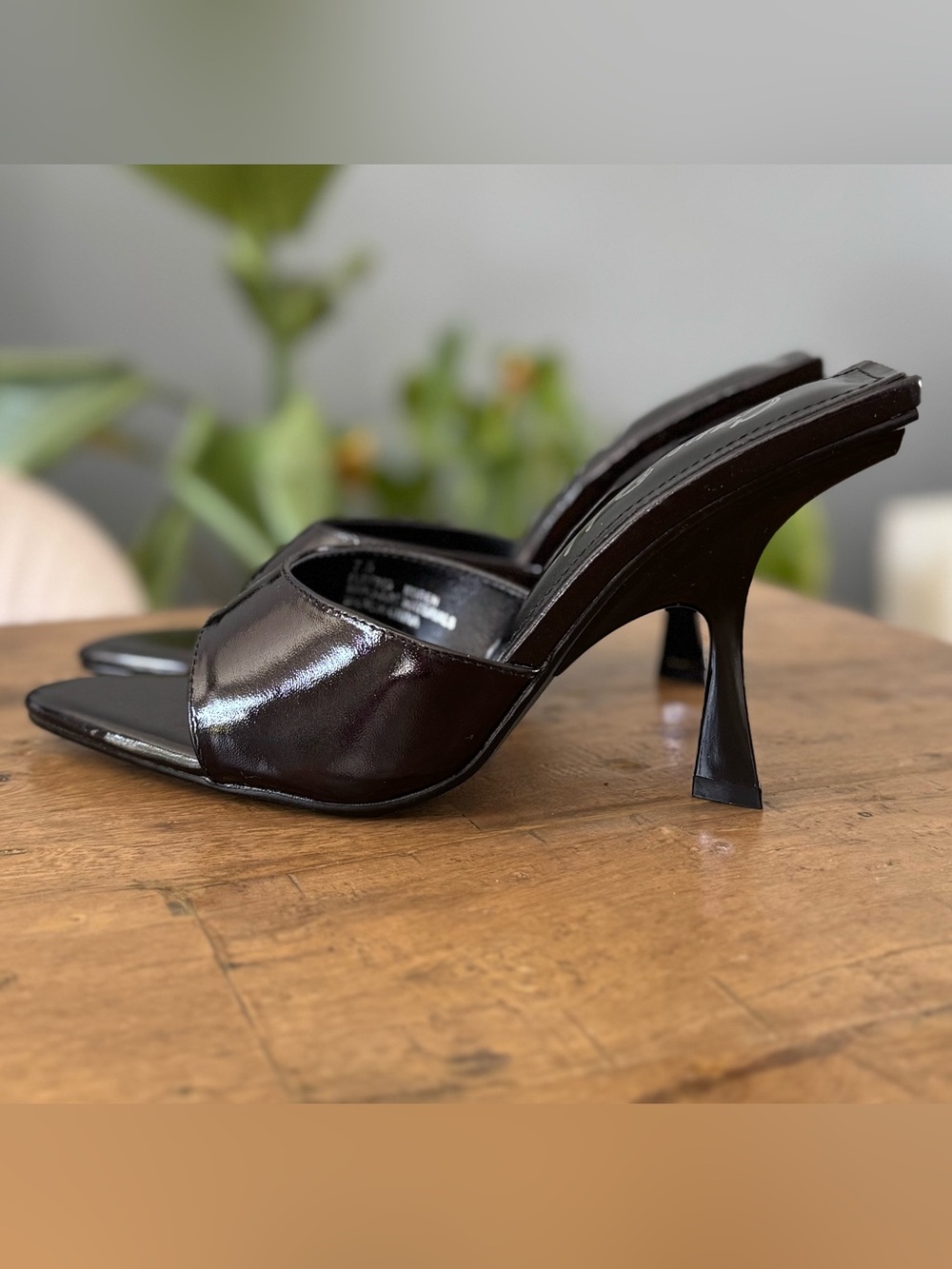 Black Patent Leather Mule Heels size 7.5 - Picture 2 of 7
